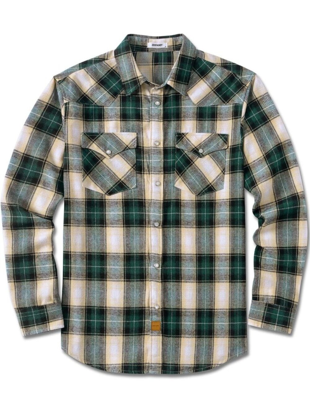 Men's Plaid Flannel Long Sleeve Shirt | Western Style Pearl Snap Button Down
